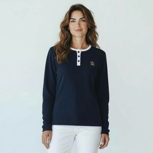 Lauren Ralph Lauren Long Sleeve Nautical Anchor Logo Blue and White Tunic
